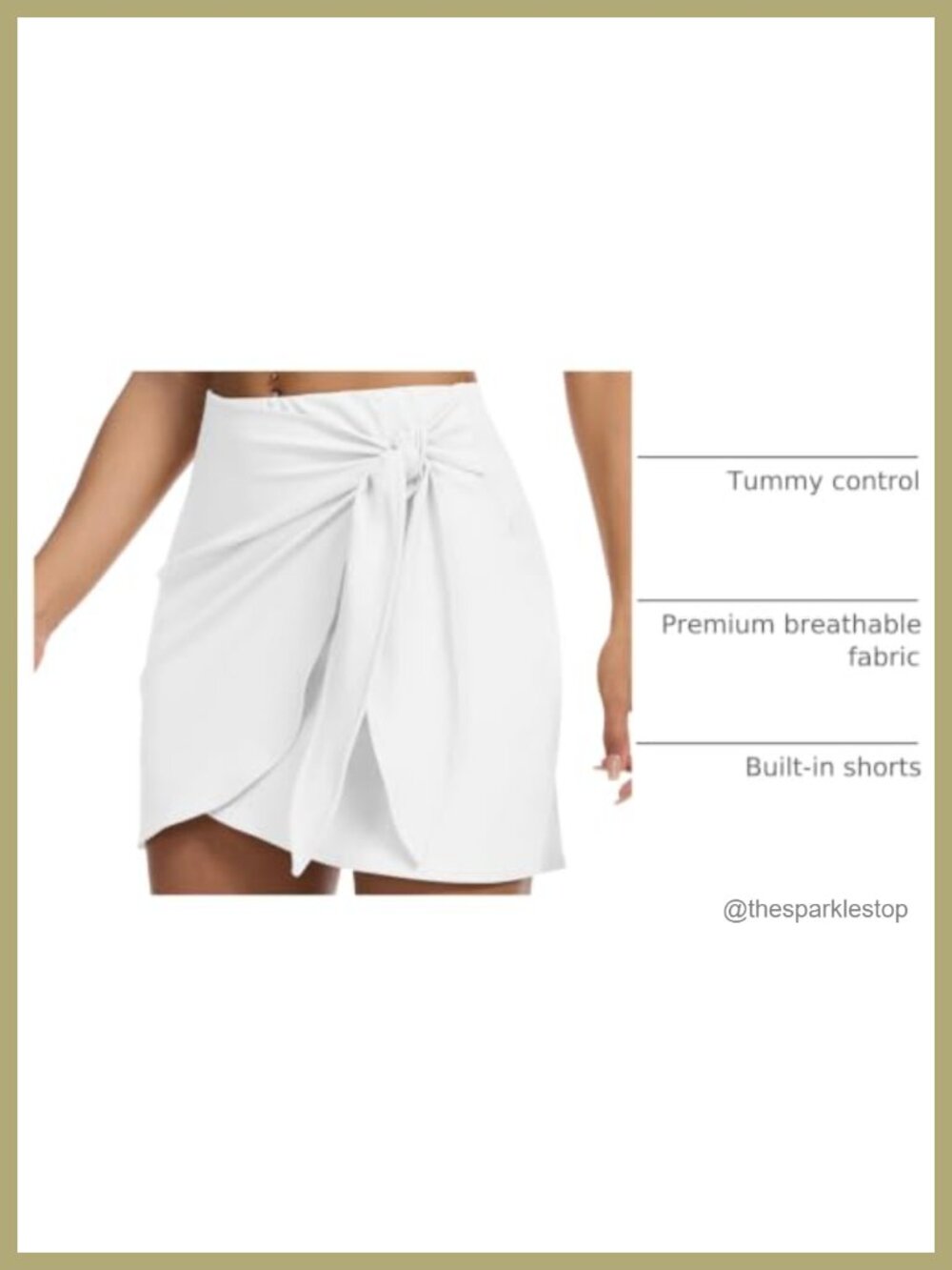 Wrap Skort for Women with Pockets and Tummy Control - Picture 3 of 6
